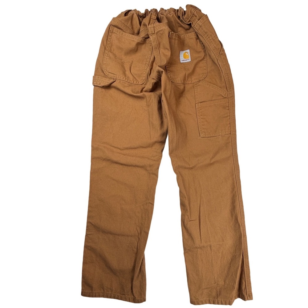 Carhartt Kids Canvas Carpenter Pants Brown BN8311-B Size 12 Adjustable Waist